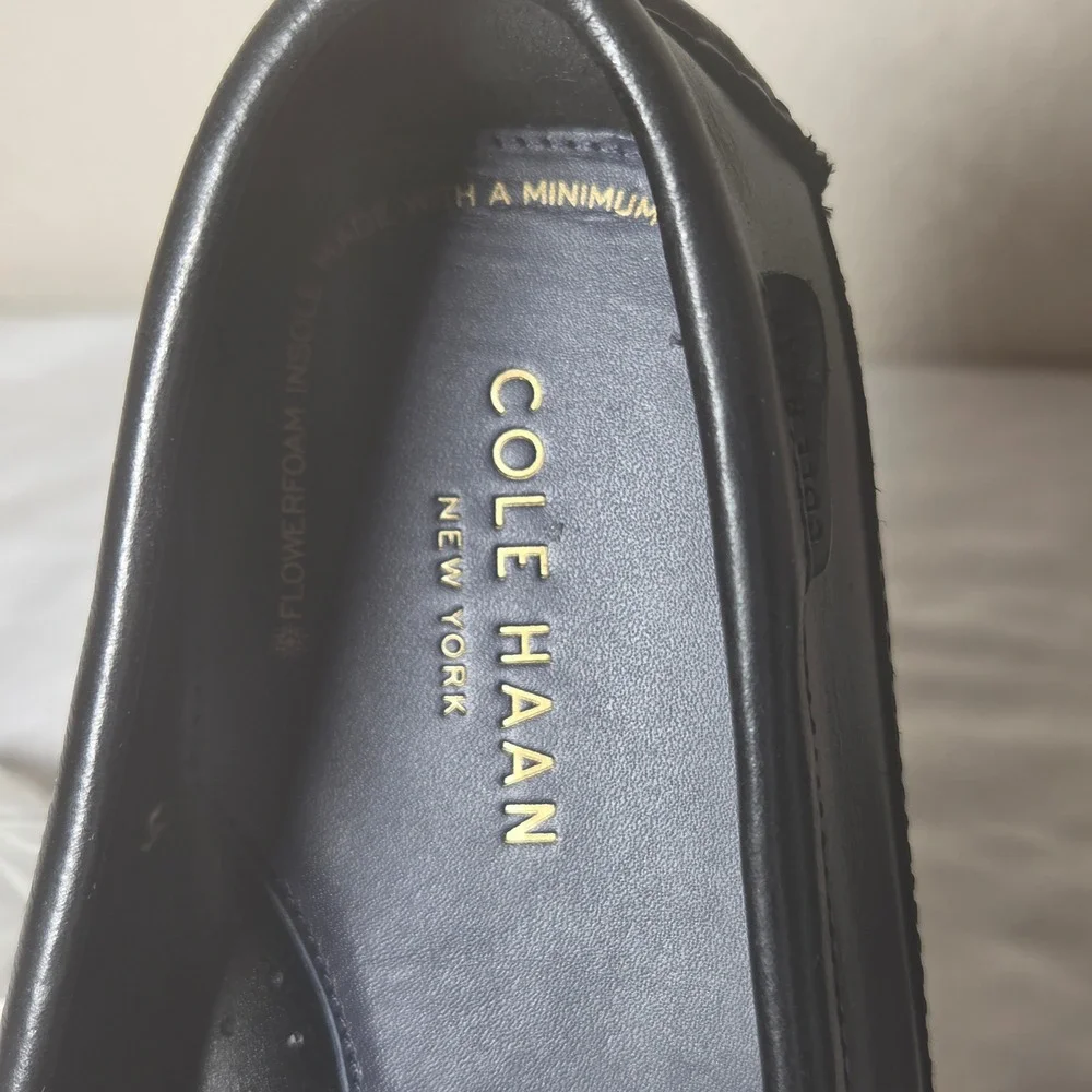 Cole Haan Gunnison Driver Mens Black Leather Penny Loafer Shoes C41726 SZ 11.5W